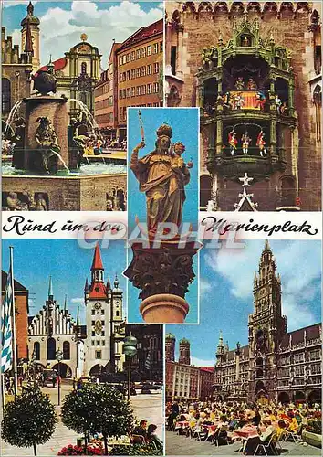Cartes postales moderne Fischbrunnen  Glockenspiel  Altes Rathaus  Neues Rathaus