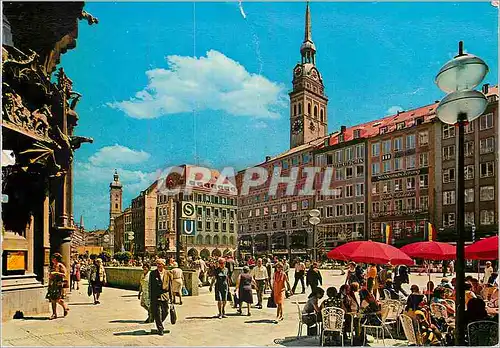 Cartes postales moderne Marienplatz mit Altern Peter