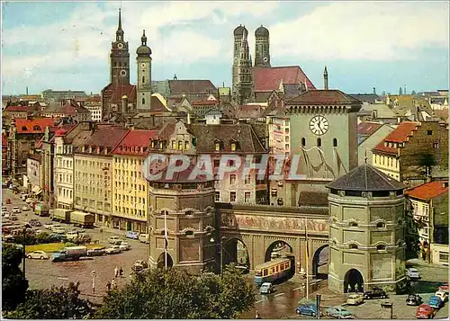 Cartes postales moderne Stadtpanorama mit Isartor