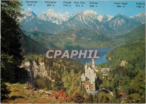 Cartes postales moderne Neuschwanstein castle and Hohenschwangau