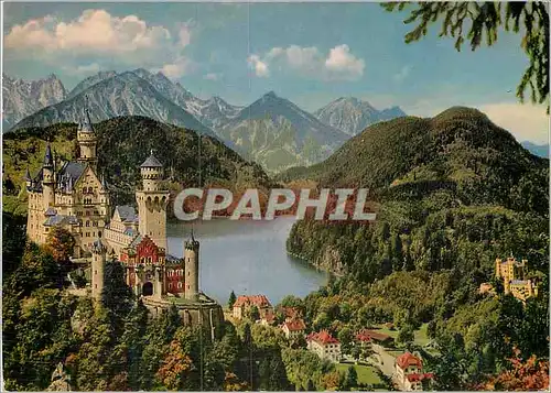 Cartes postales moderne Neuschwanstein castle and Hohenschwangau