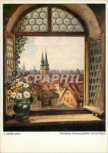 Moderne Karte Fensterausblick von der Burg