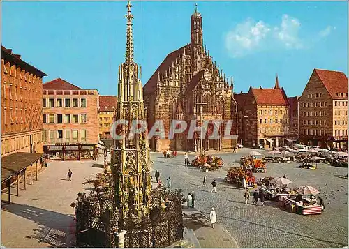 Cartes postales moderne Hauptmarkt Schoner Brunnen und Frauenkirche