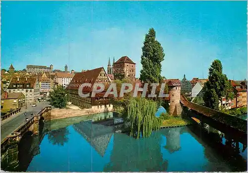 Moderne Karte Henkersteg und Blick auf die Burg