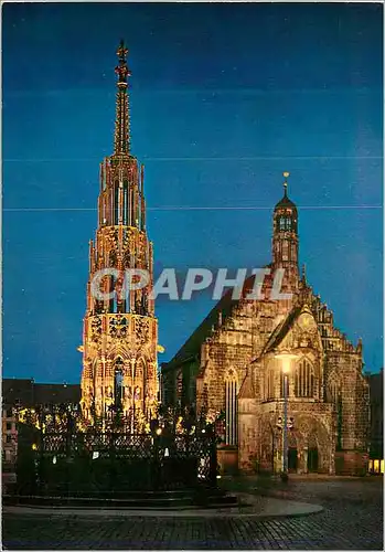 Moderne Karte Schoner Brunnen und Frauenkirche