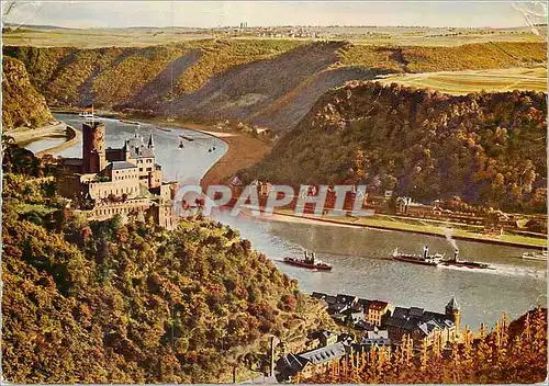 Moderne Karte Blick auf St. Goarshausen am Rhein