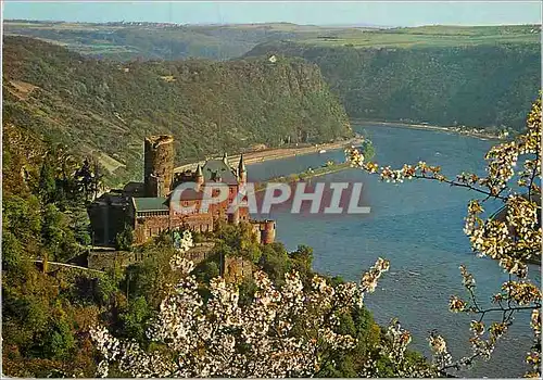 Moderne Karte Burg Katz und Loreley