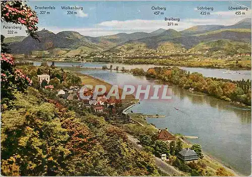 Cartes postales moderne Blick vom Rolandsbogen auf Drachenfels und das Siebengebirge