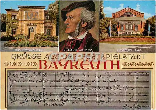 Moderne Karte Festspielstadt Bayreuth Wagner