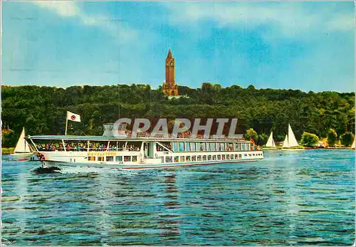 Moderne Karte Havel mit Grunewald Berlin Bateau