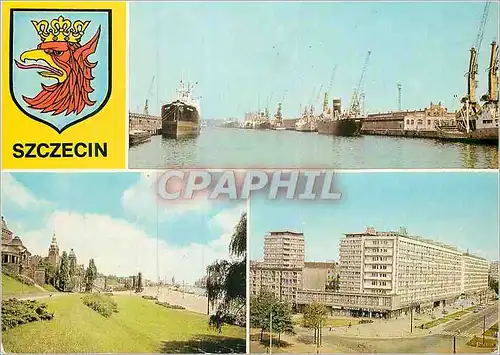 Cartes postales moderne Szczecin Panorama Bateaux