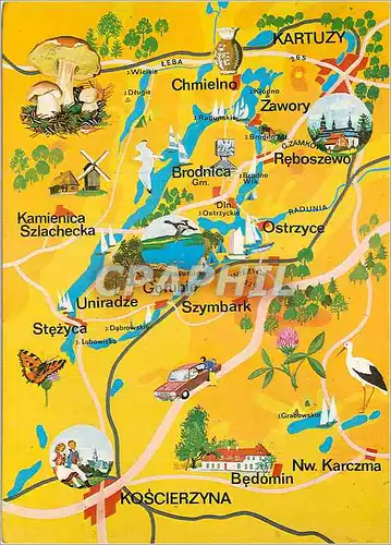 Cartes postales moderne Szwajcaria Kaszubska Map