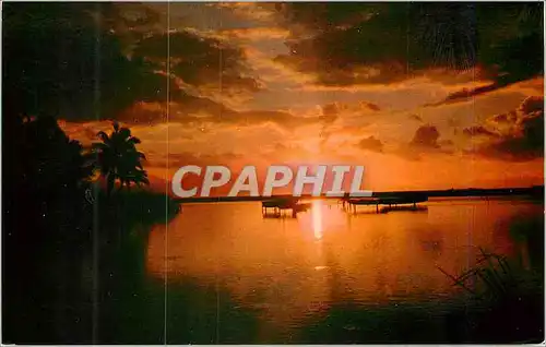 Cartes postales moderne Tropical Sunset Tahiti Faaa