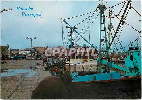 Moderne Karte Peniche Town Leiria Bateau de peche