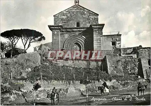 Moderne Karte Agrigento Chiesa di S. Nicola Ane Donkey