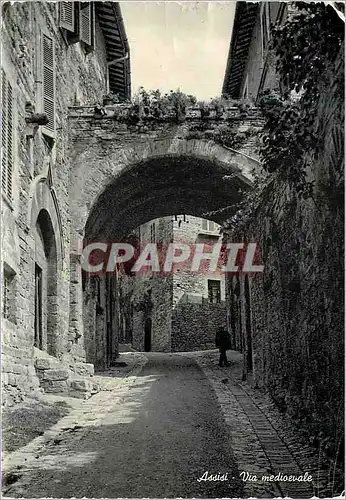 Cartes postales moderne Assisi Via medioevale