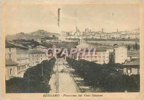 Moderne Karte Bergamo Panorama dal Viale Stazione