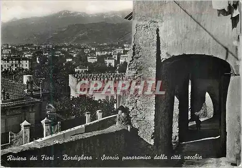 Moderne Karte Bordighera Scorcio Panoramico Della Citta Vecchi