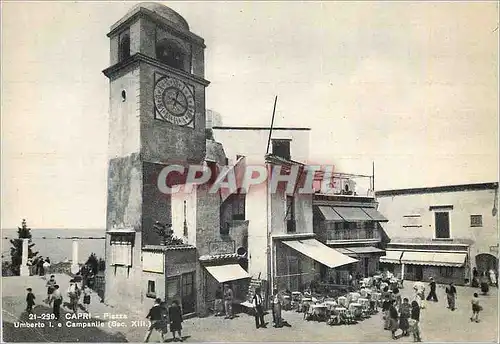 Moderne Karte Capri Piazza Umberto e Campanile