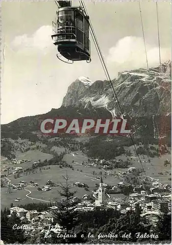 Cartes postales moderne Cortina Belluno La Tofana e la funivia del Faloria
