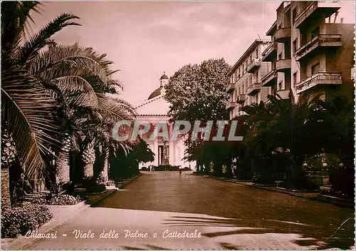 Moderne Karte Chiavari Genoa Viale delle Palme e Cattedrale