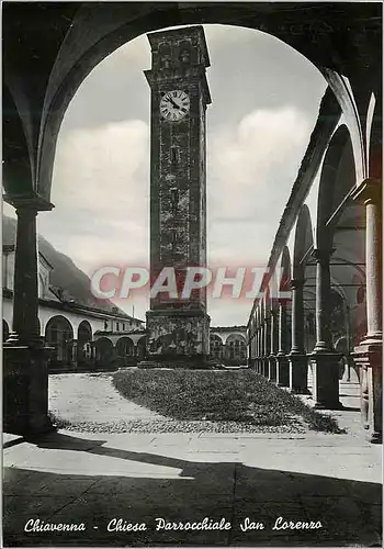 Moderne Karte Chiavenna Sondrio Chiesa Parrocchiale San Lorenzo