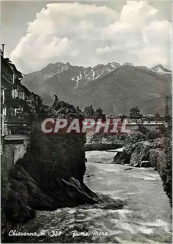 Moderne Karte Chiavenna Sondrio Fiume Mera