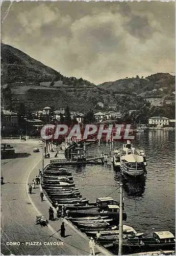 Cartes postales moderne Como Piazza Cavour Bateau