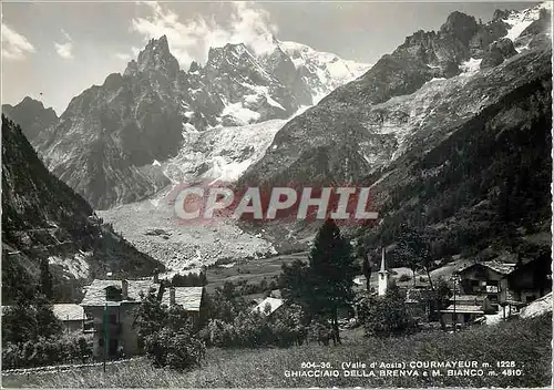 Moderne Karte Courmayeur Aoste Ghiacciaio Della Brenva e M. Bianco