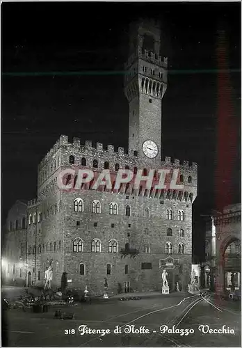 Cartes postales moderne Firenze di Notte Palazzo Vecchio