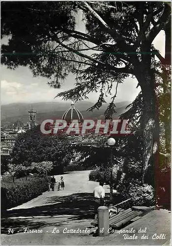 Moderne Karte Firenze La Cattedrale e il Campanile dal Vialle dei Colli