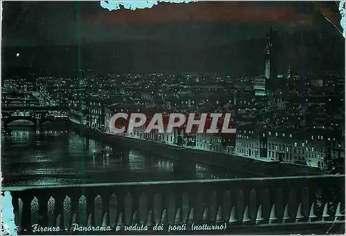 Moderne Karte Firenze Panorama e veduta dei ponti