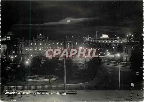 Cartes postales moderne Genova notte Stazione Marittima