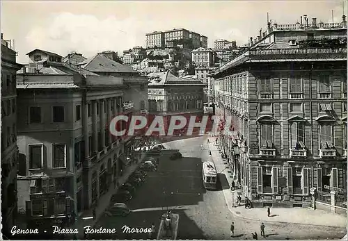 Cartes postales moderne Genova Piazza Fontane Morose Tramway