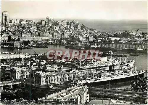 Cartes postales moderne Genova Stazione Marittima e Panorama Bateaux