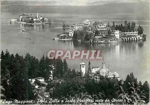 Moderne Karte Lago Maggiore Isola Bella e Isola Pescatori