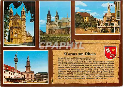 Moderne Karte Worms am Rhein Panorama