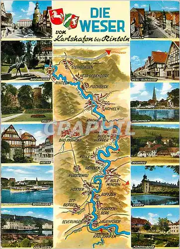 Cartes postales moderne Die Weser Karlshafen bis Rinteln