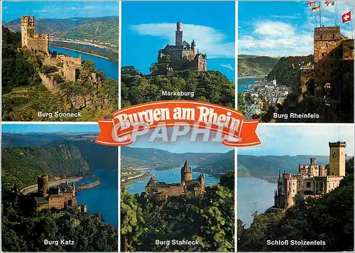 Moderne Karte Burgen am Rhein Bernkastel