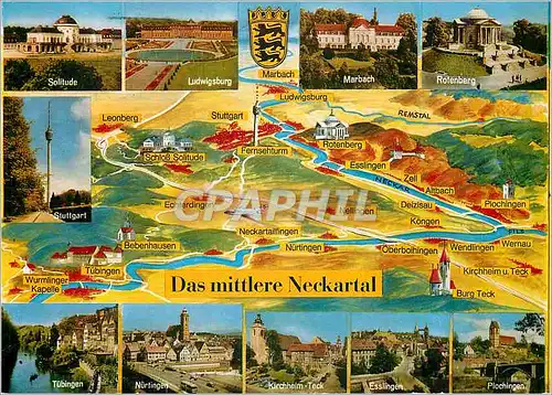 Cartes postales moderne Das mittlere Neckartal Map