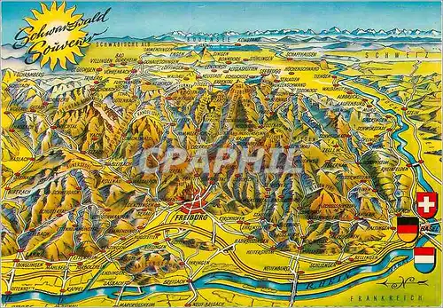 Cartes postales moderne Schwarzwald Souvenir Map