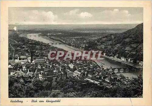 Moderne Karte Heidelberg Blick vom Konigsstuhl