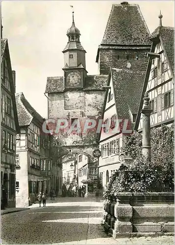 Moderne Karte Rothenburg o.d Tauber Rodergasse mit Markusturm