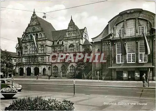 Moderne Karte Bielefeld Rathaus und Theater