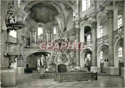 Moderne Karte Lichtenfels Vierzehnheiligen Inneres der Basilika Altar und Orgel