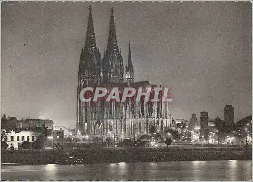 Moderne Karte Koln am Rhein Dom in Floodlight