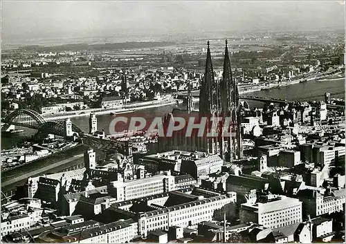 Moderne Karte Koln am Rhein Luftbildaufnahme