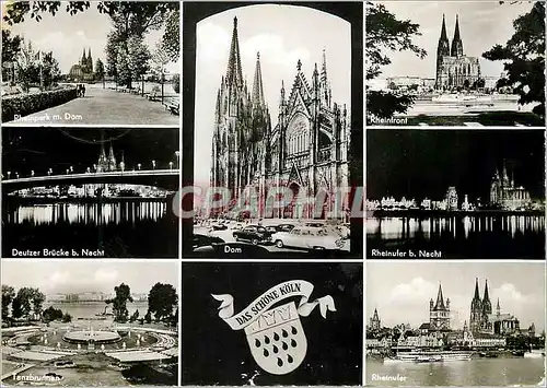 Moderne Karte Koln am Rhein Dom Panorama