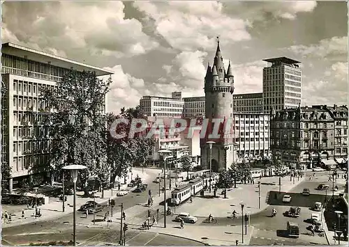 Moderne Karte Frankfurt am Main Eschenheimer Turm und Fernmelde-Hochhaus Tramway