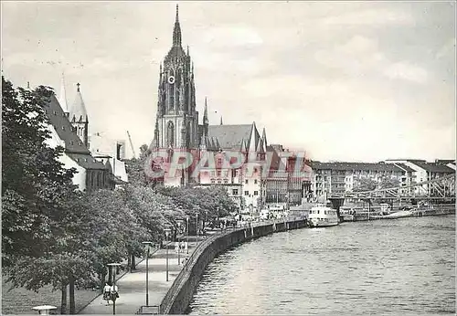 Moderne Karte Frankfurt am Main Mainufer und Dom